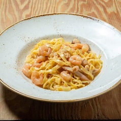 シーフードと明太子のクリームソース　タリアテッレ