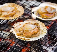 ボイルホタテの炉端焼き