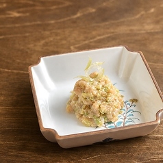 ふきのとうとサーモンのなめろう
