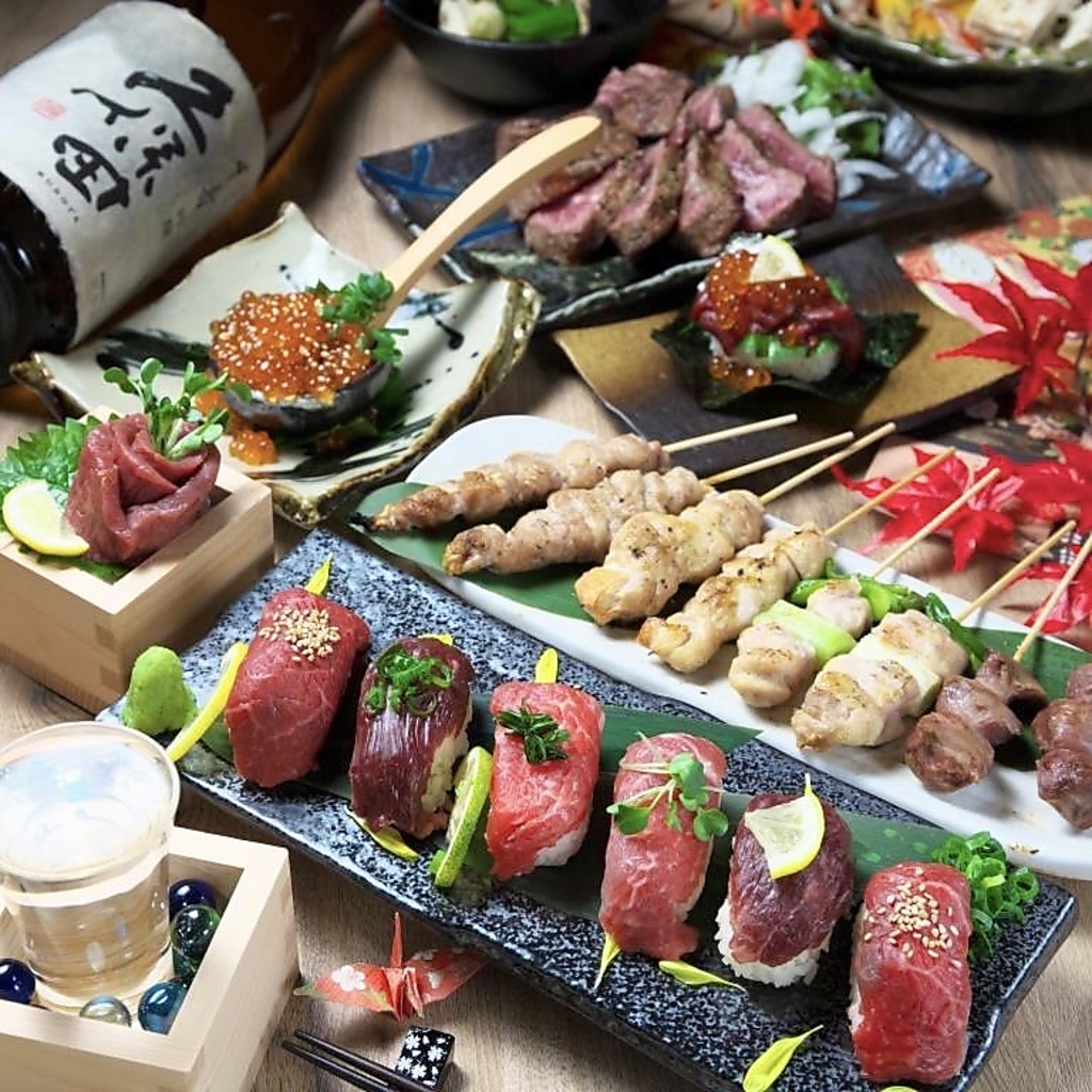 6種類の肉寿司も食べ放題で！しかも3300円のプランに入ってます！他にもお得な食べ放題料理が豊富！