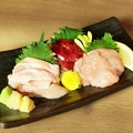料理メニュー写真 鶏刺し3種盛り合わせ
