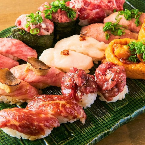 【寿司屋×酒場】新鮮な馬肉をはじめ、牛や鶏、鴨など様々なお肉を職人が握ります！