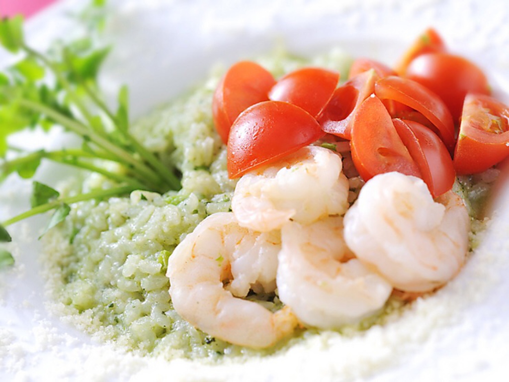 川越シェフ絶賛のクレソンのグリーンリゾット☆創業当初から不動の1番人気メニューです！