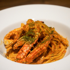 渡り蟹のトマトクリームパスタ