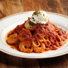 小エビとマスカルポーネのトマトソース