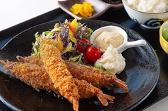 有頭エビフライ定食