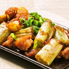 鶏ももと長ネギの焼き鳥風