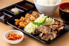 牛カルビ＆国産丸腸定食　M