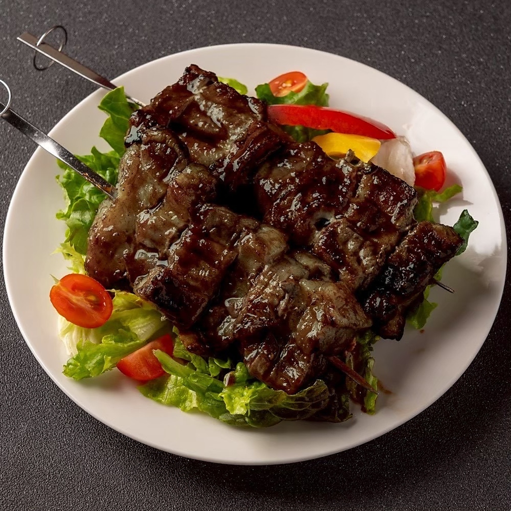 【ジャークポーク】シュラスコ風のポークで乾杯！！