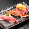 料理メニュー写真 自家製肉寿司　三種盛り