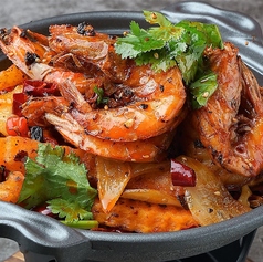 エビの四川風干鍋炒め