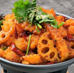 四川風魚の干鍋炒め