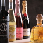 ワイン、シャンパン、スパークリングワインの他、テキーラも