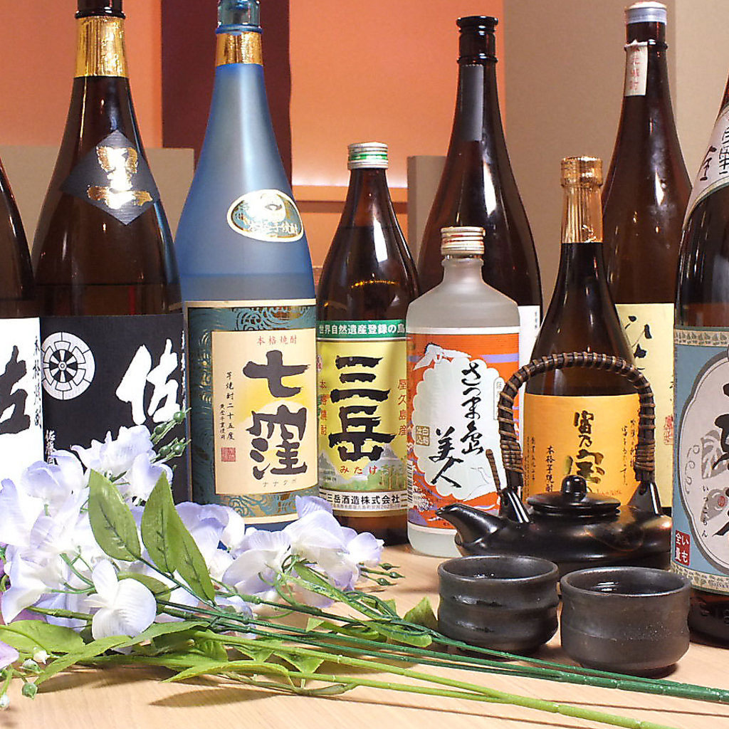 ドリンクメニューに九州地方の本格焼酎（芋/麦など）や日本酒が勢揃い！九州料理とご一緒にぜひ☆