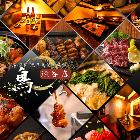 【渋谷駅徒歩3分】夜景個室居酒屋×焼き鳥&肉寿司食べ放題！コース2480円より