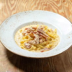 ベーコンのカルボナーラ　タリアテッレ