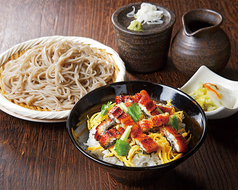 うなちらし丼と蕎麦のセット