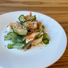 キュウリとささみの梅肉和え