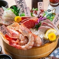 料理メニュー写真 お造り五種の桶盛り(2人前)