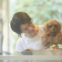 テラス席でワンちゃんと一緒にお食事を♪