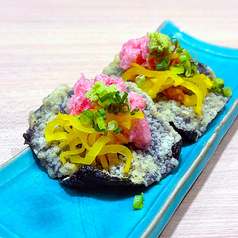 トロたく海苔天