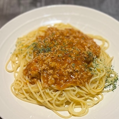 お肉たっぷりのミートソースパスタ