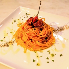 スパゲティ２倍無料　イベリコ豚サラミのアラビアータIberico pork salami arrabbiata (double pasta free)