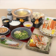 三国港越前がにを使用した様々な蟹料理を提供しています