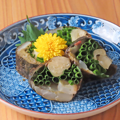 魚とガリの海苔巻き