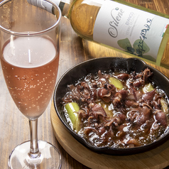 ホタルイカと白ネギのアヒージョ