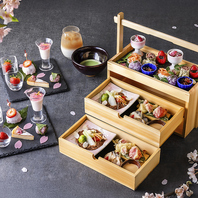 【～4月】いちご×夜桜 和風アフタヌーンティーセット