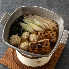 鶏つくねと炭焼き胡麻豆冨のお鍋