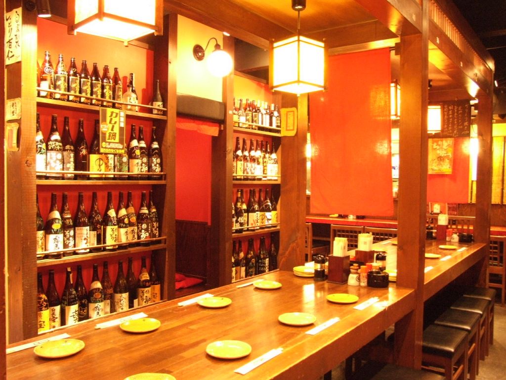 店内にずらりと並んだボトルキープ！