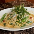 料理メニュー写真&nbsp;九条ネギとシラスとカラスミの和風パスタ