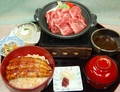料理メニュー写真&nbsp;牛陶板焼膳(鰻丼)