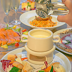 チーズフォンデュ食放 飲放３h付logicフォンデュコース4500円 平日 3500円 週末 4000円 イタリアン ロジック 天王寺店 イタリアン フレンチ ホットペッパーグルメ