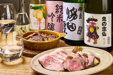 こだわりのジビエと北海道・県産の食材使用。種類豊富なお酒と共に。