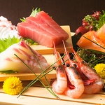 わんの一押し『刺身５点盛り合わせ』姫路店では旬の鮮魚をお楽しみ頂けます