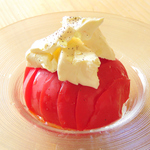 冷やしトマトクリームチーズのせ