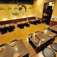 掘りごたつ座敷は最大28名様までOK!!人数に応じてテーブルレイアウト可能なので少人数~大人数までお任せください♪