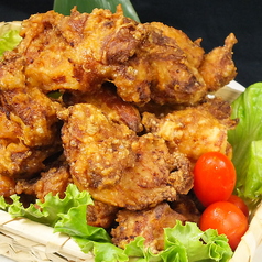 鶏もも肉のジューシー唐揚げ/するめの天ぷら　各