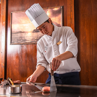 シェフの熟練技で焼き上げる逸品