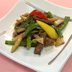 大和牛と筍細切り炒め