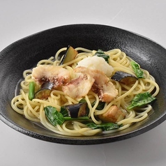 白身魚と揚げ茄子のみぞれパスタ