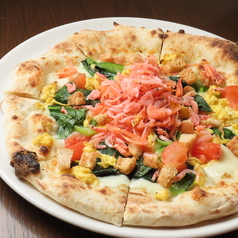 春野菜と桜海老のミモザ風ピッツァ