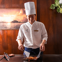 熟練の技によるこだわりの鉄板焼