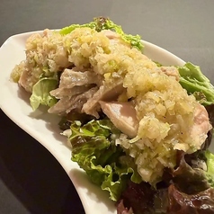 蒸し鶏ねぎソース