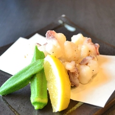 活タコの香味揚げ