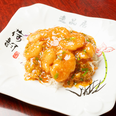 エビチリ/エビ玉子チリソース/白身魚の甘酢/八宝菜/イカとセロリ炒め/アサリのバター煮