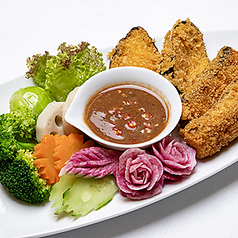 彩り野菜と海老味噌のディップ